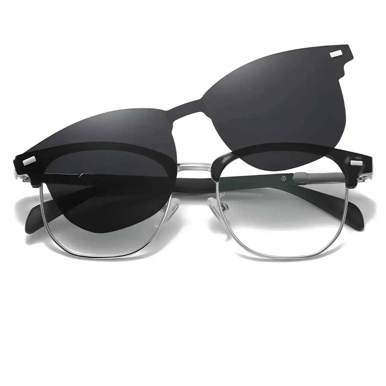 Dupont Silver-Black-2 - Óculos Clip-On / Gafas Clip-On / Clip-On Glasses