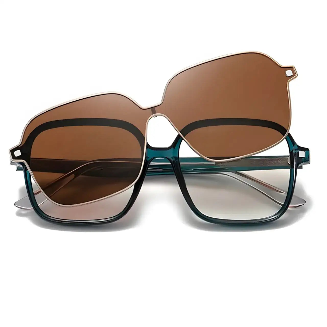 Perez Green-2 Óculos Clip-On / Gafas Clip-On / Clip-On Glasses