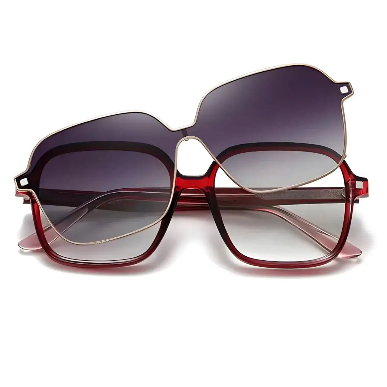 Perez Red-2 - Óculos Clip-On / Gafas Clip-On / Clip-On Glasses