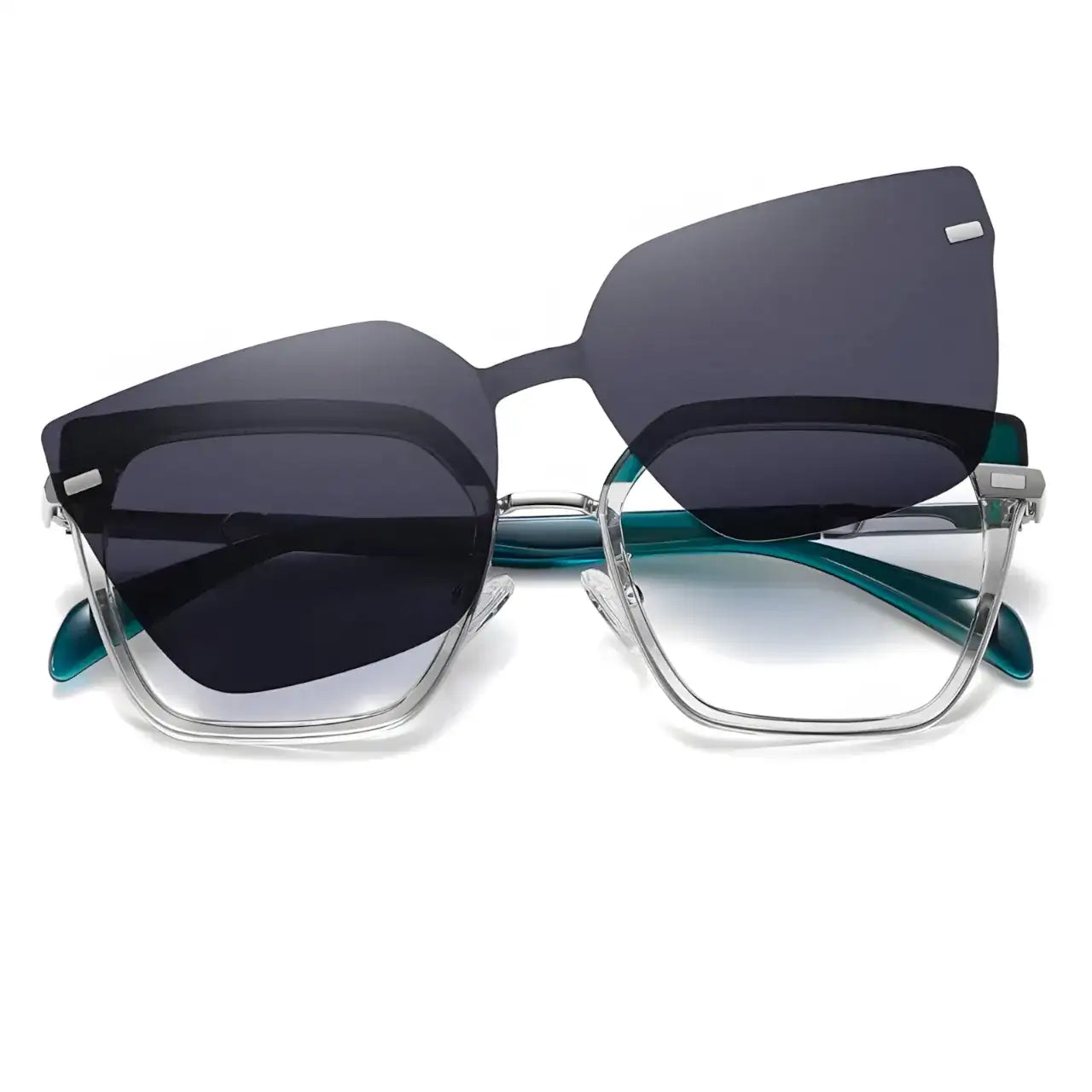 Quispe Green-Blue-2 - Óculos Clip-On / Gafas Clip-On / Clip-On Glasses