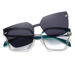 Quispe Green-Blue-2 - Óculos Clip-On / Gafas Clip-On / Clip-On Glasses