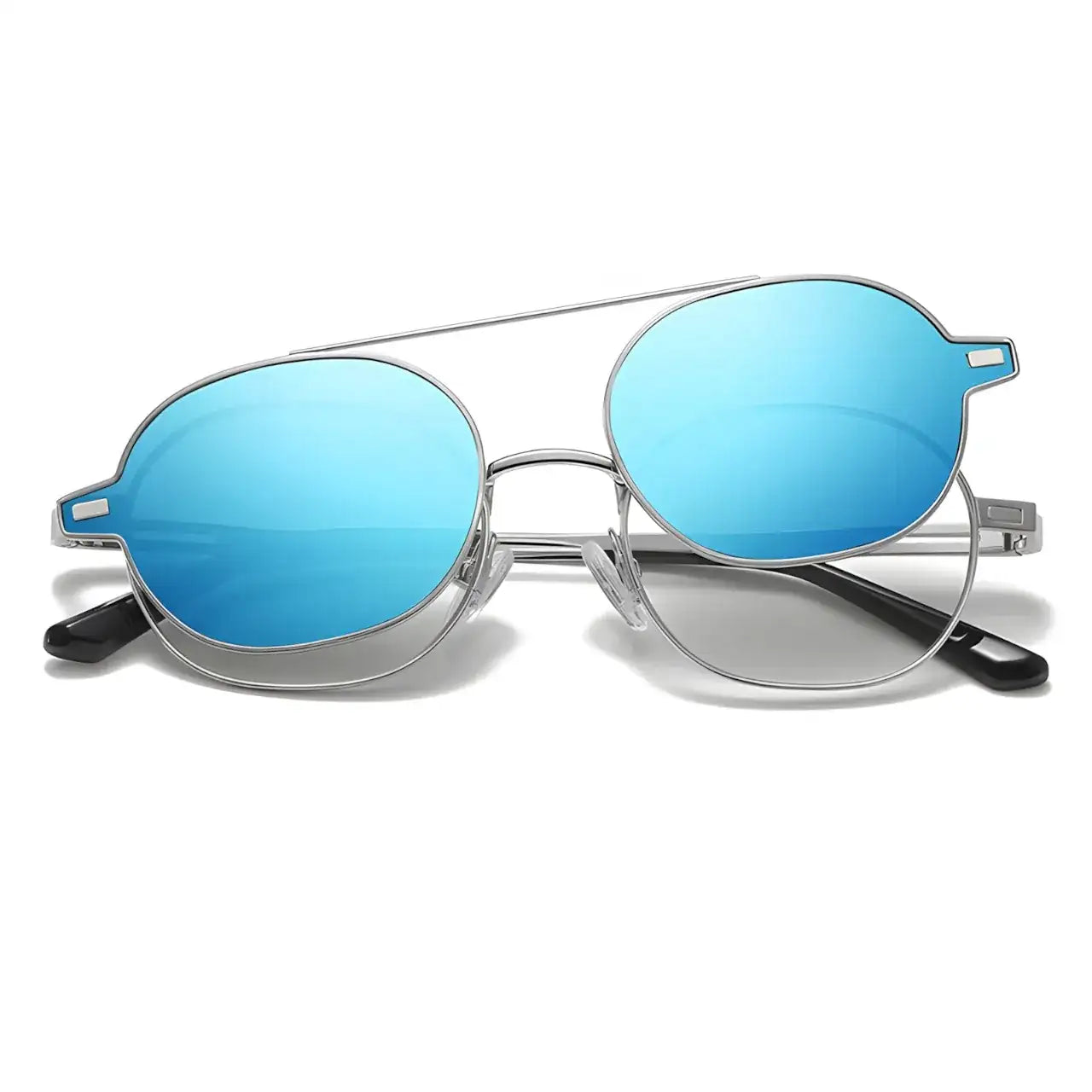 Sahu Silver-Blue-2 - Óculos Clip-On / Gafas Clip-On / Clip-On Glasses