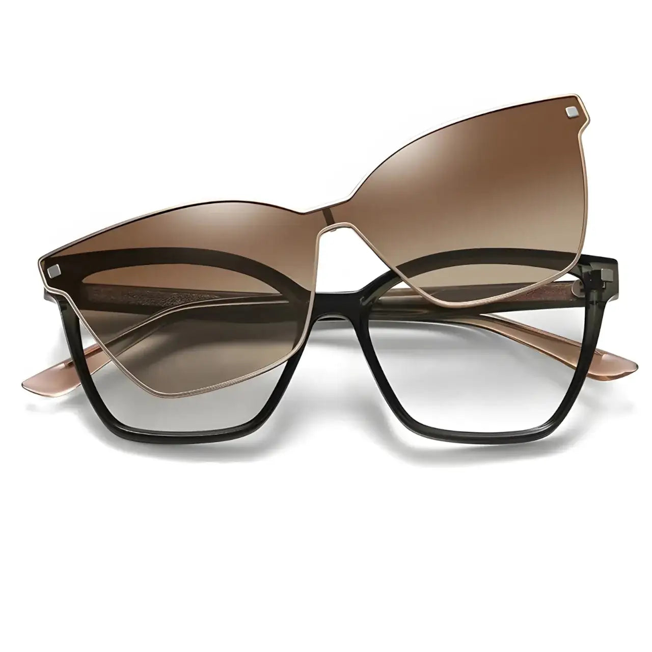 Yamada Gold-Green-2 - Óculos Clip-On / Gafas Clip-On / Clip-On Glasses