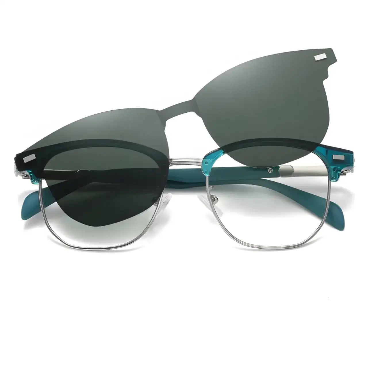 Dupont Silver-Green-2 - Óculos Clip-On / Gafas Clip-On / Clip-On Glasses