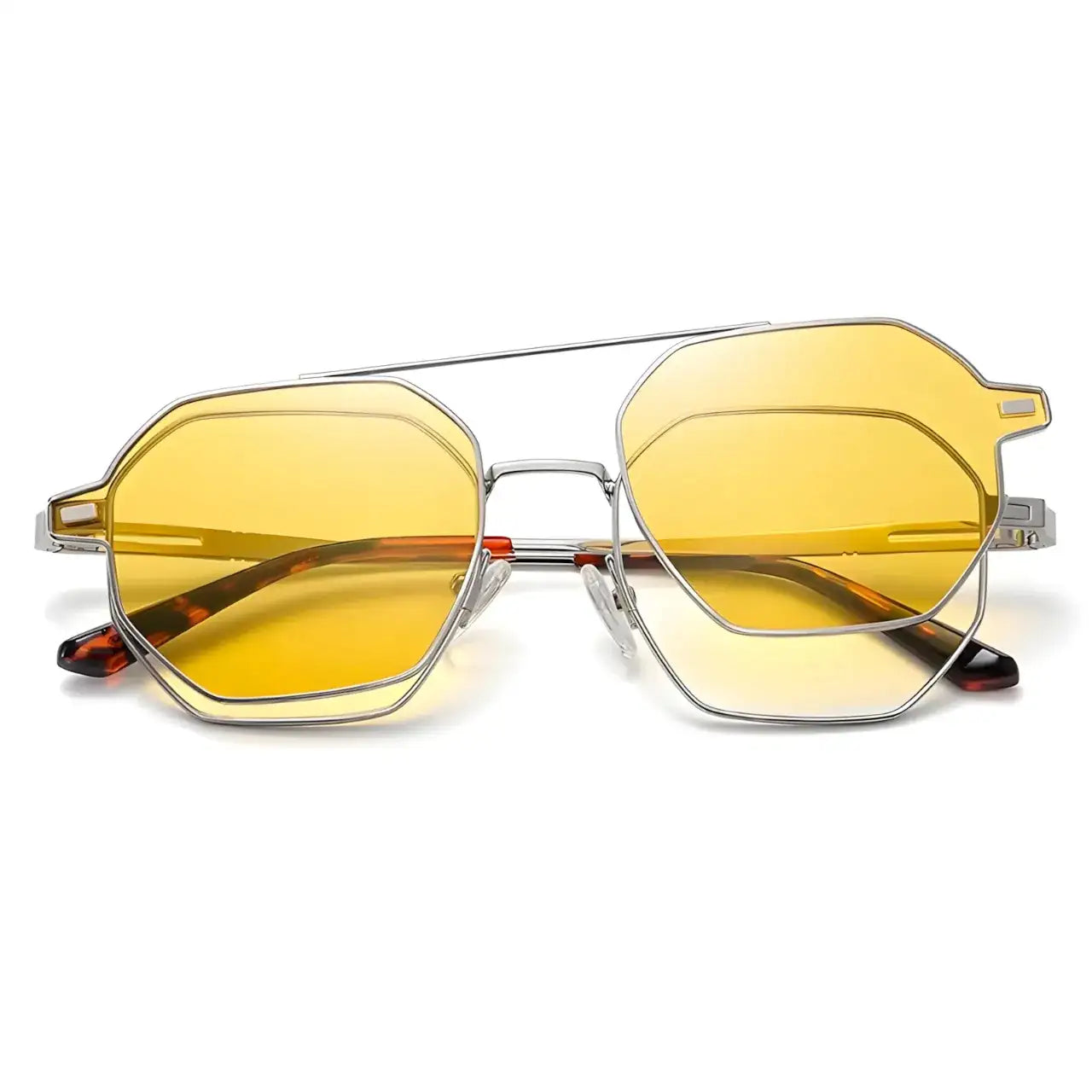 Monet Silver-Amber-2 - Óculos Clip-On / Gafas Clip-On / Clip-On Glasses
